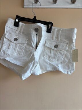 Aeropostale White Denim Cargo Pocket Shorts